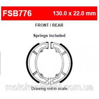 Мотоколодки барабанні FSB776 для KAWASAKI  KSF 80 / KFX80, KSF 90 / KFX 90,SUZUKI  LT-Z 90 QUADSPORT