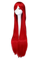 Парик красный длинный, парик 100 см красный