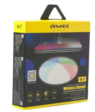 Бездротова зарядка з підсвіткою 7 кольорів 10 W 7 COLOR AWEI W7 + WIRELESS CHARGE