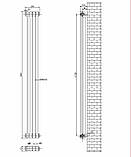 Вертикальний дизайнерський радіатор опалення ARTIDESIGN Bari II 4/1800/200 сірий матовий, фото 4