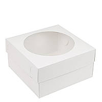 Коробка для торта з вікном 200х200х105 біла