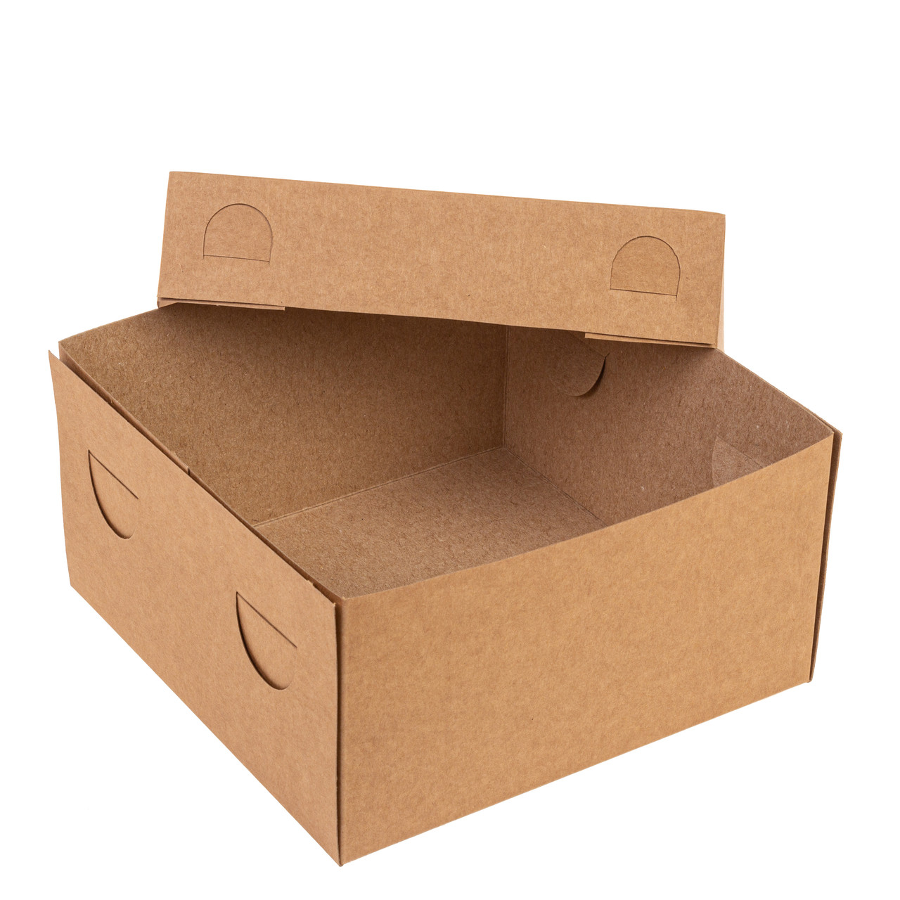 Коробка 200х200х105 для торта без вікна, крафт, фото 1