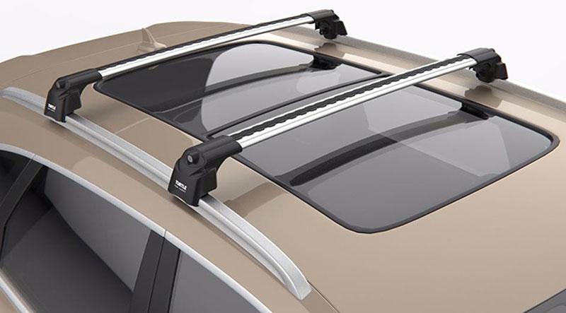 Багажник на крышу BMW X5 2018- на интегрированные рейлинги серый Turtle - фото 2 - id-p1626121683
