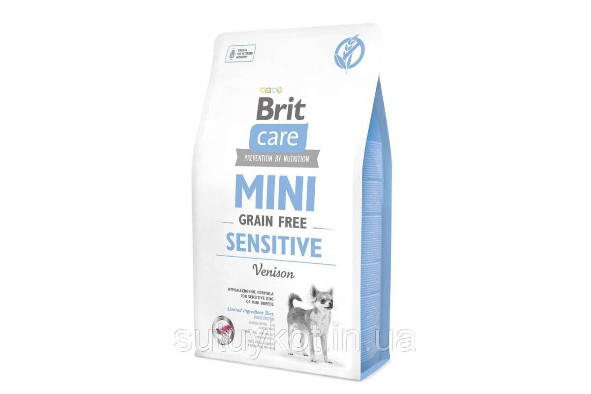 Brit Care (Брит Кеа) GF Mini Sensitive Брит кеа для міні порід з чутливим травленням з олениною, 2 кг.