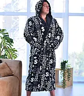 Мужской махровый халат Стильный с капюшоном