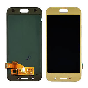 Дисплей (lcd екран) для Samsung A520 Galaxy A5 (2017) з золотистим тачкрином OLED, фото 2