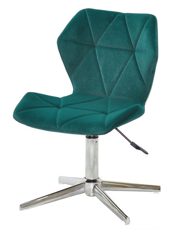 Стілець Torino Modern Base велюр зелений 1003 на хромованій хрестовині на стопках, фото 1