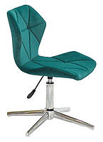 Стілець Torino Modern Base велюр зелений 1003 на хромованій хрестовині на стопках, фото 4