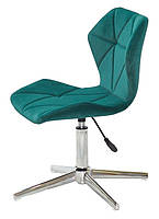 Стілець Torino Modern Base велюр зелений 1003 на хромованій хрестовині на стопках, фото 3