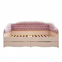 Ліжко односпальне дитяче підліткове Л-9 з м'якою спинкою та висувними ящиками для підлітка 190х90см