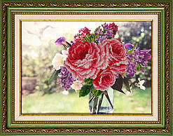 Схема для вишивки бісером Троянди і бузок К-008 (габардин)