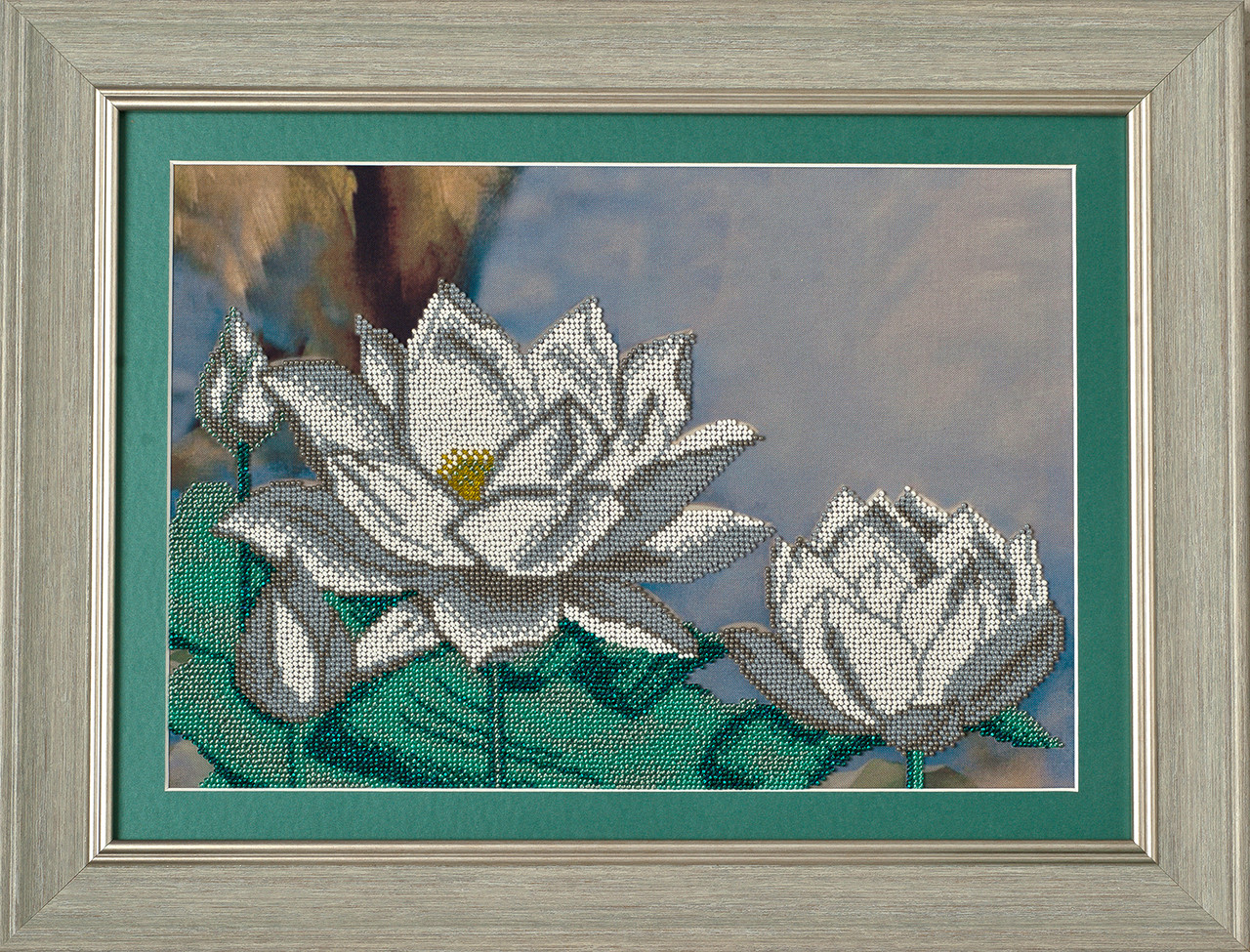 Схема для вишивки бісером Водяні лілії К-043 (габардин), фото 1