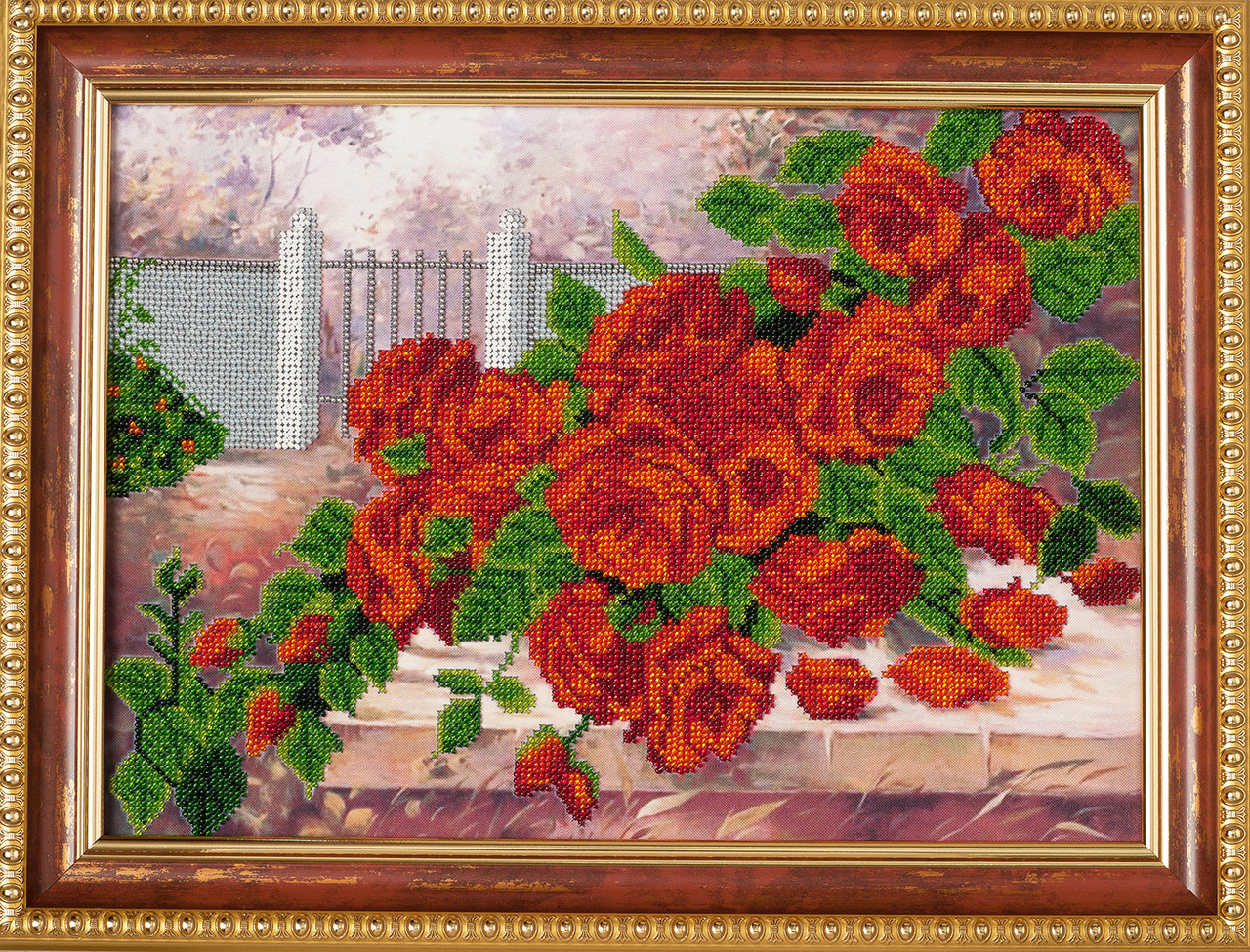 Схема для вишивки бісером Свіжість троянд К-047 (габардин), фото 1