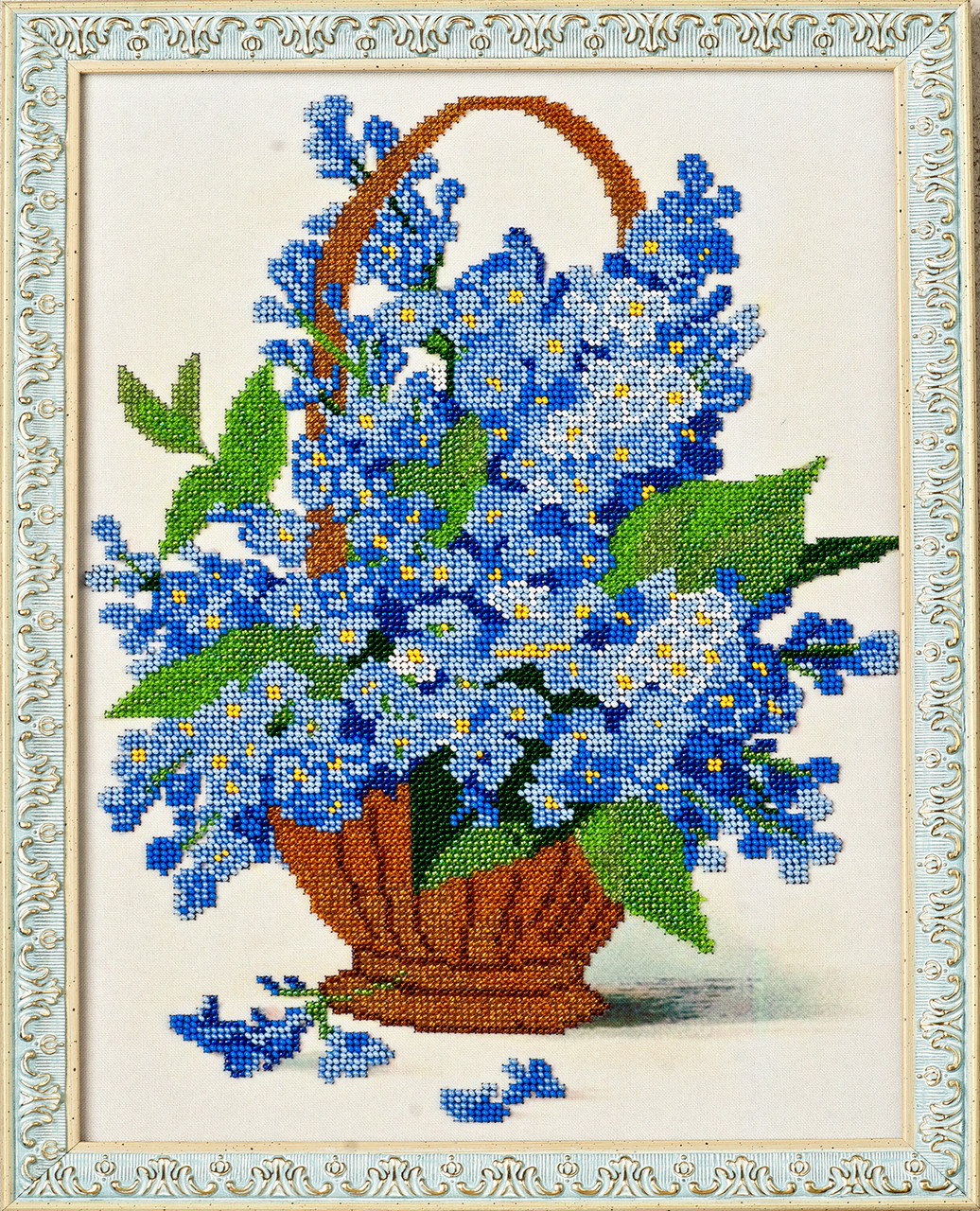 Схема для вишивки бісером Квіти К-049 (габардин), фото 1