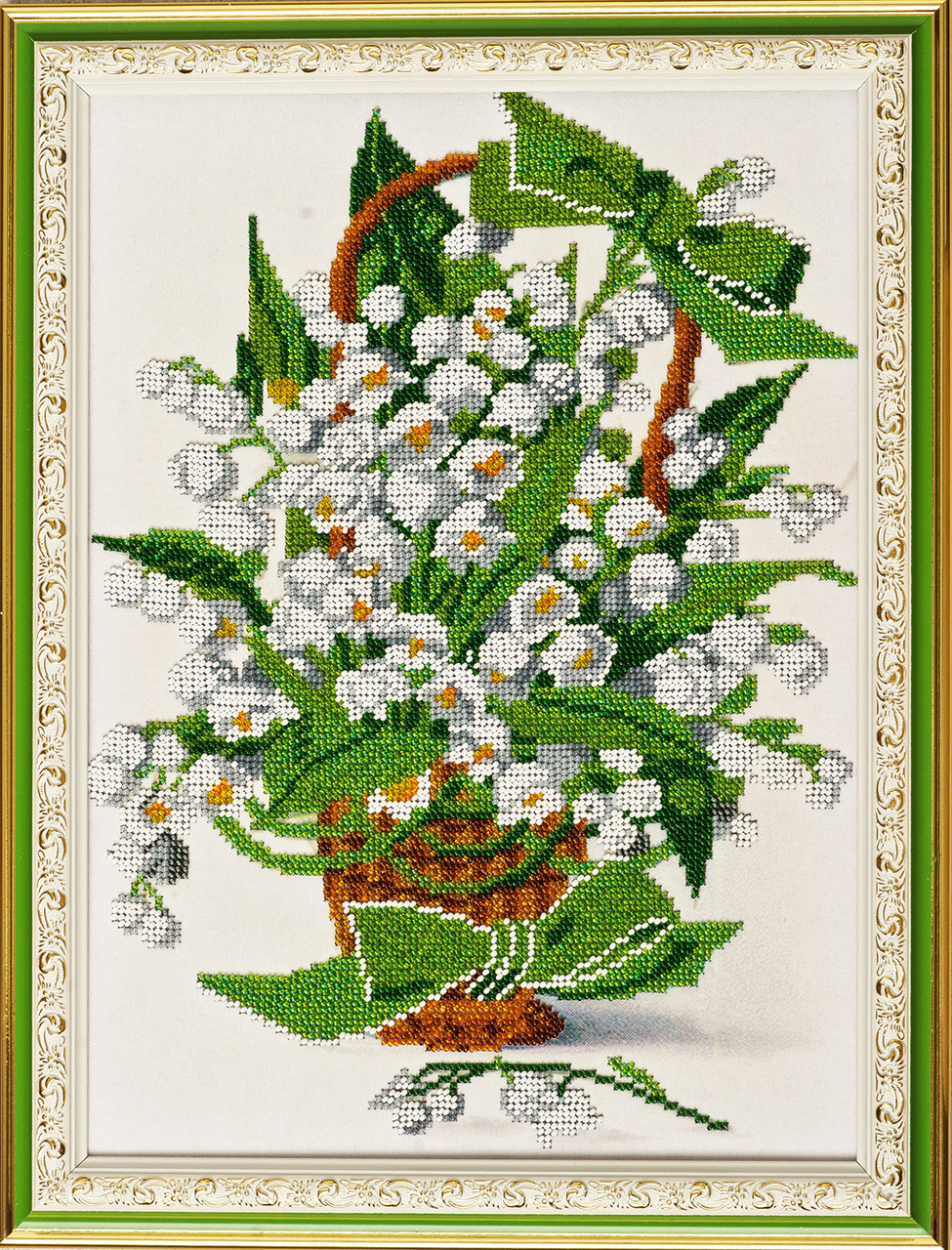 Схема для вишивки бісером Конвалії К-051 (габардин), фото 1