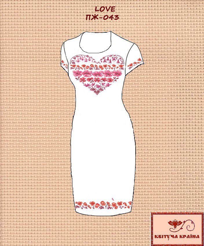 Заготовка для вишиванки Плаття жіноче без рукавів ПЖбр-043 ТМ "Квітуча країна"