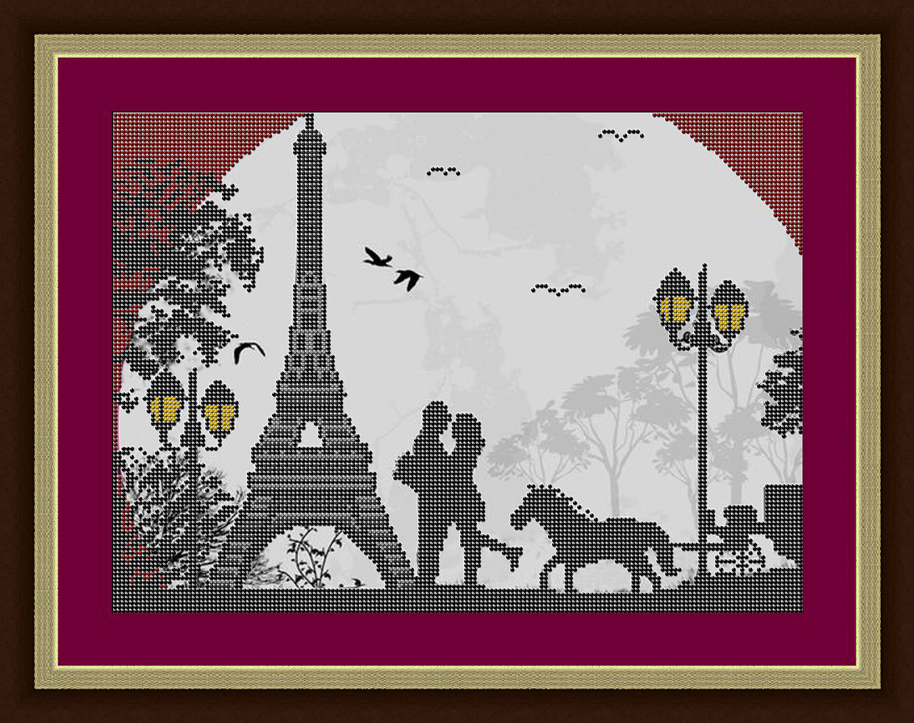 Схема для вишивки бісером Л-032 (габардин) Париж, фото 1