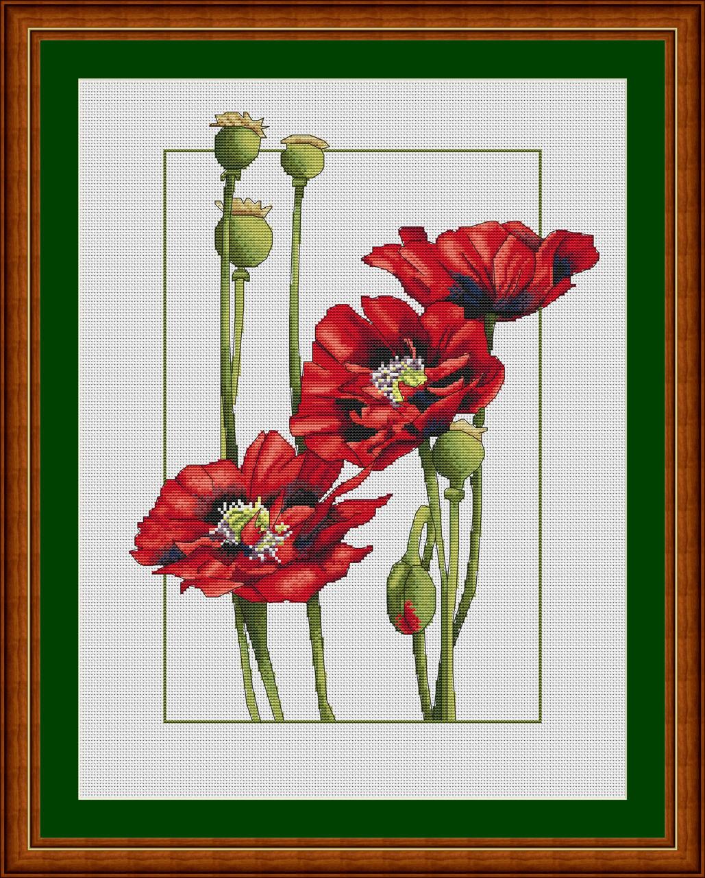 Набір для вишивки хрестиком Маки НХК-017, фото 1