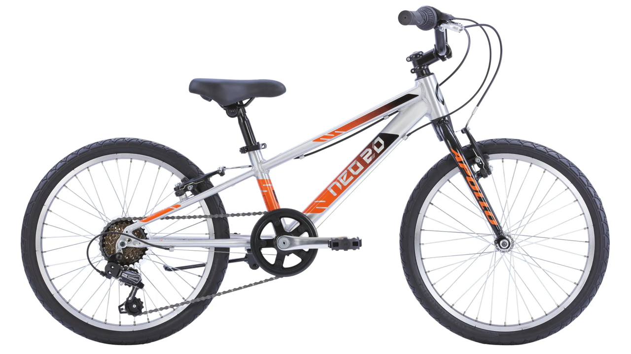 Велосипед 20" Apollo NEO 6s boys Brushed Alloy / Black / Orange Fade