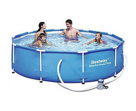 Басейн каркасний круглий (305-76см, 4678л, фільтр-насос, у коробці) Bestway 56679 Синій