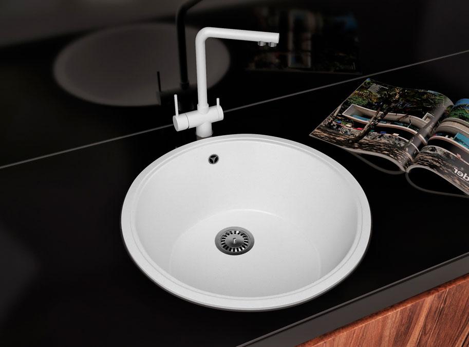 КУХОННА МИЙКА ГРАНІТНА ASKANIA "NOVA" БІЛИЙ