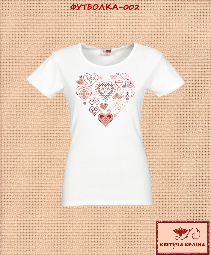 Заготовка для вишиванки Футболка жіноча 002 ТМ "Квітуча країна", фото 1
