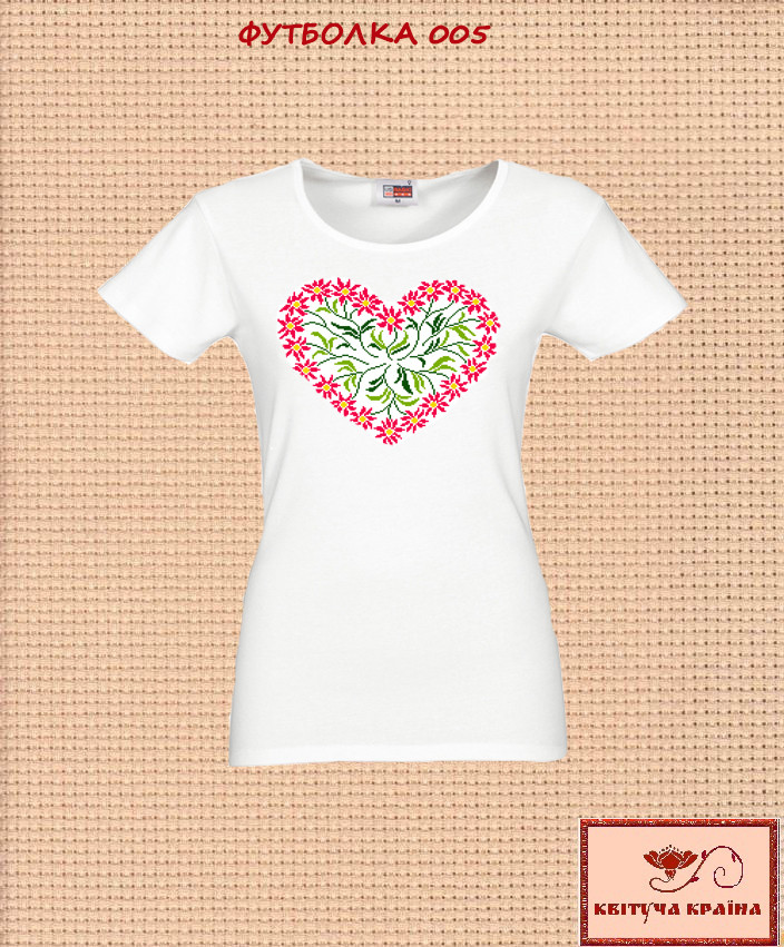 Заготовка для вишиванки Футболка жіноча 005 ТМ "Квітуча країна", фото 1