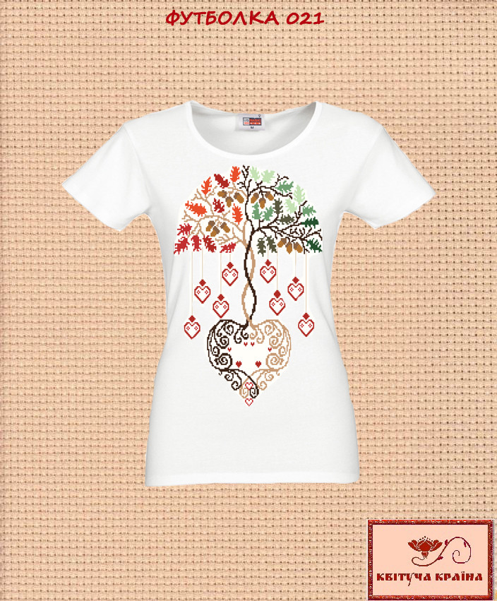 Заготовка для вишиванки Футболка жіноча 021 ТМ "Квітуча країна", фото 1