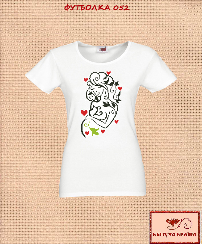 Заготовка для вишиванки Футболка жіноча 052 ТМ "Квітуча країна", фото 1