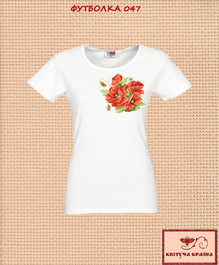Заготовка для вишиванки Футболка жіноча 047 ТМ "Квітуча країна", фото 1