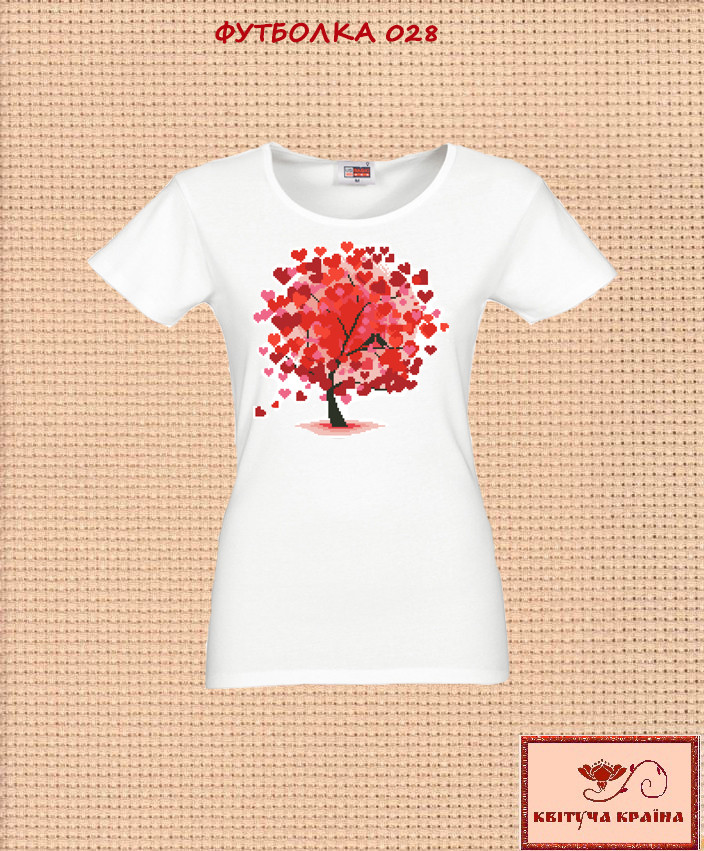 Заготовка для вишиванки Футболка жіноча 028 ТМ "Квітуча країна", фото 1