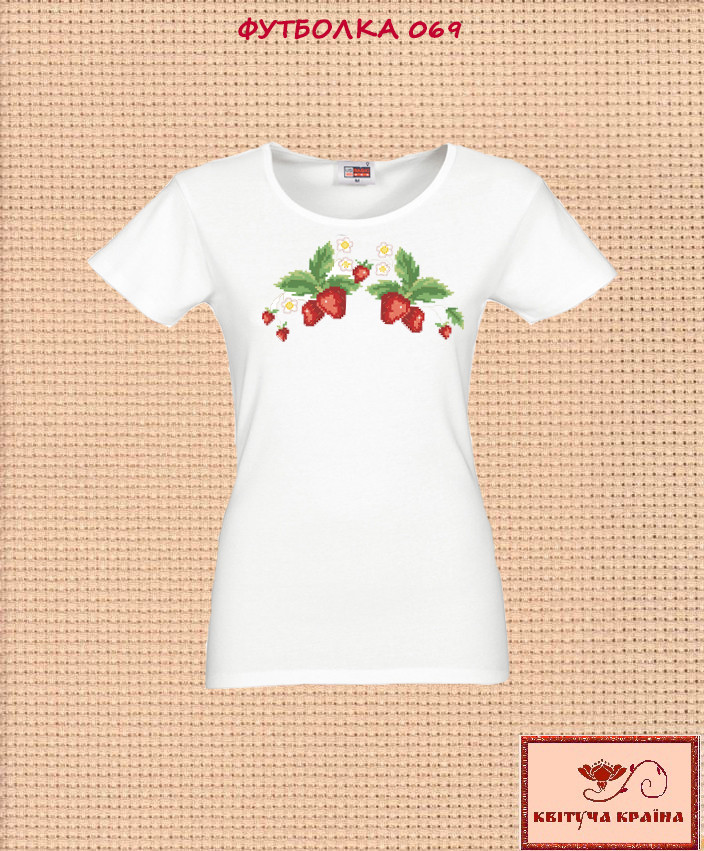 Заготовка для вишиванки Футболка жіноча 069 ТМ "Квітуча країна", фото 1