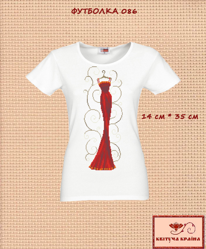 Заготовка для вишиванки Футболка жіноча 086 ТМ "Квітуча країна", фото 1