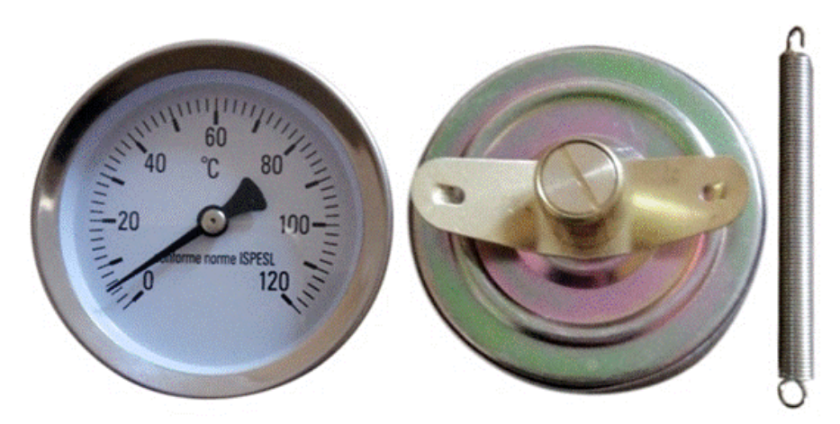 Термометр накладний Ispesl з пружиною (63 мм, 0-120 °C)