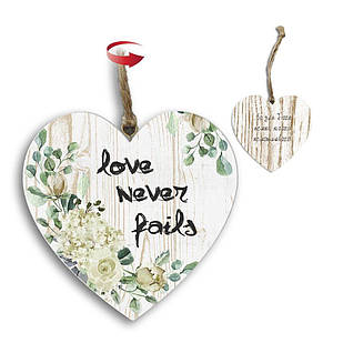 Підвіска-серце двостороння Love never fails/Бо немає нічого неможливого хрпс0028ба