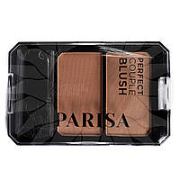 Двойные компактные румяна Parisa Cosmetics B-702 № 09 какао-коричневый