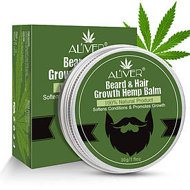 Бальзам для бороди з екстрактом насіння коноплі Aliver Beard & Hair Growth Hemp Balm 30 г