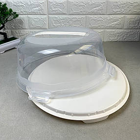 Кругла пластикова тортівниця з кришкою 30*15 см, фото 2