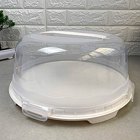 Кругла пластикова тортівниця з кришкою 30*15 см, фото 2