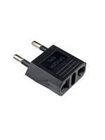 Перехідник з американської вилки на євро чорний плоский