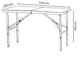 Садовий розкладний пластиковий стіл - валіза 123см білий, buuba, фото 3