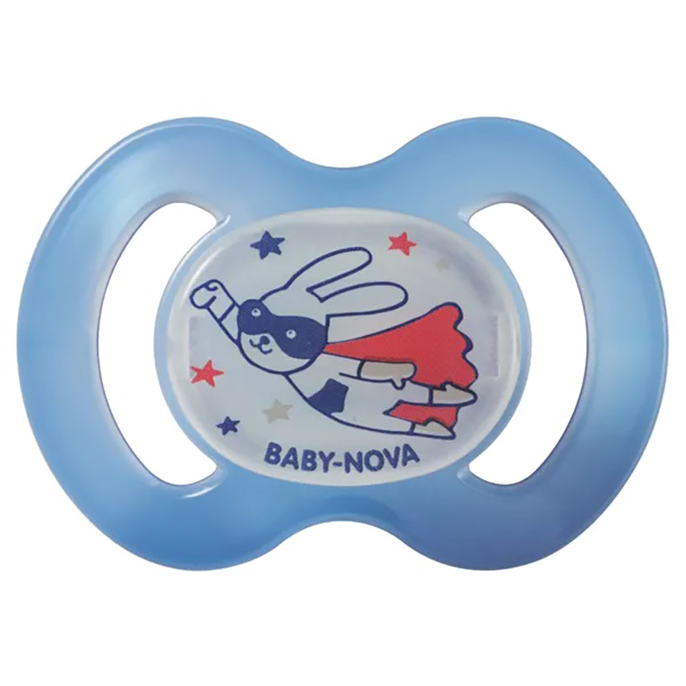 Пустушка силіконова (0-6 міс) блакитна Baby-Nova 1 шт. (4001071012172)