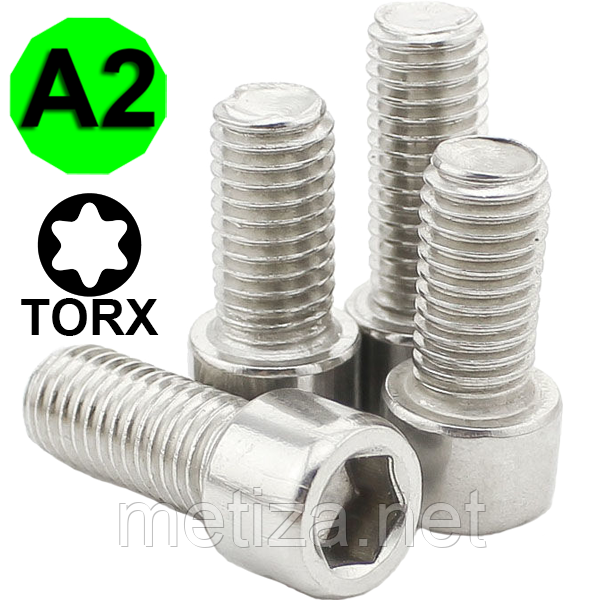 Гвинт з циліндричною голівкою під TORX, нержавіюча сталь А2, DIN 912 М4 X 40, фото 1