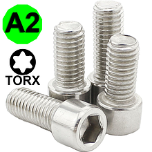Гвинт з внутрішнім шестигранником, нержавіюча сталь А2, DIN 912 М3 X 6 Torx