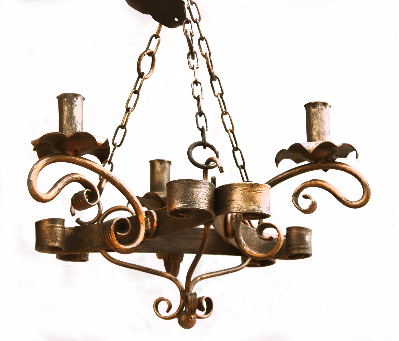 Люстра ручної роботи трикутна на ланцюгу на 3 свічки, фото 1