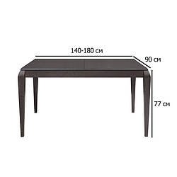 Розсувний прямокутний обідній стіл Лорен STO140 140-180х90 см венге магія БРВ-Україна