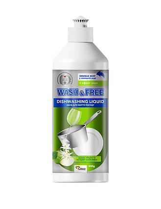 Засіб для миття посуду Wash & Free Зелене яблуко і екстракт едельвейса 724267 500 мл ID 4203525, фото 1