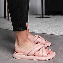 Шльопанці жіночі Fashion Sadie 3672 38 розмір 24,5 см Бежевий ID 4329605, фото 3