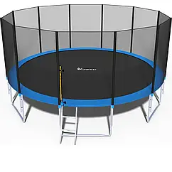 Батут FunFit 490см із захисною сіткою спортивний