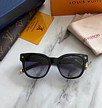 Жіночі сонцезахисні окуляри Lv (1523) black LUX, фото 2